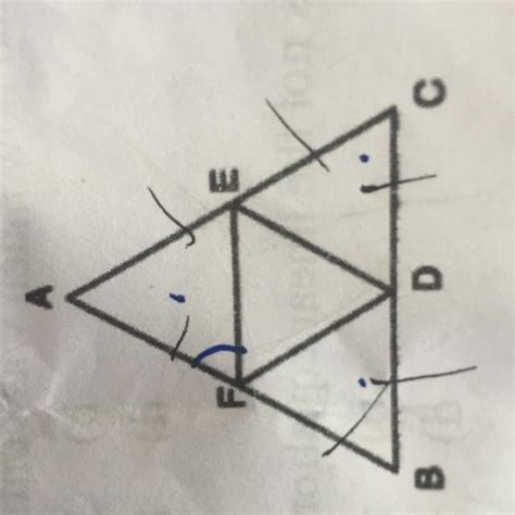 In the fig. D,E and F are , respectively the mid point of sides BC , CA ...