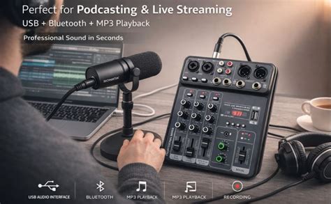 Soniqx CLAVAX CLMC-QA04 Live Broadcast 4-Channel Built-in Effect Metal ...