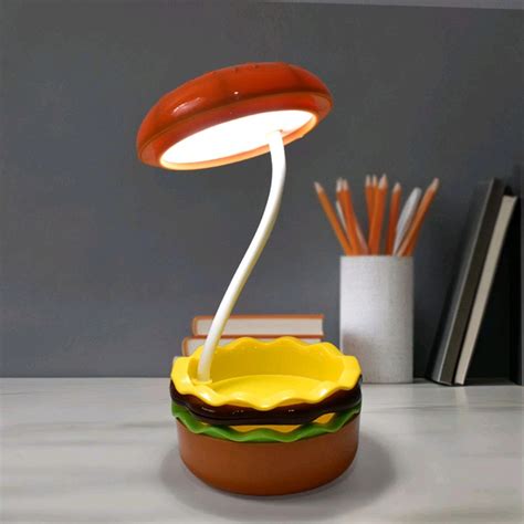 Burger Delight: Folding LED Night Lamp for Kids, Rechargeable Desk Lamp ...
