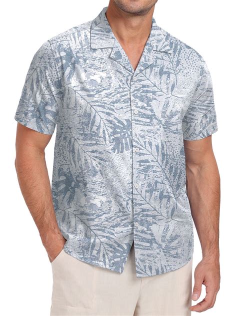 GIRUNS Men's Hawaiian Beach Shirt, Short Sleeve, Button Up, Cuban ...