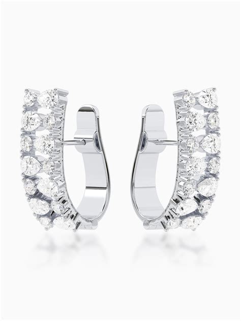Icy Glaze Diamond J-Hoop Earrings - Evol Jewels