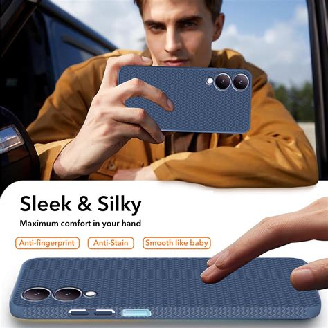 For Vivo Y28 5G Back Cover Case (Liquid Silicone | Side Grip | Camera ...