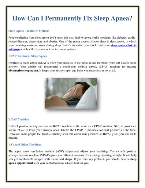 PPT - How Can I Permanently Fix Sleep Apnea? PowerPoint Presentation, free download - ID:11552967