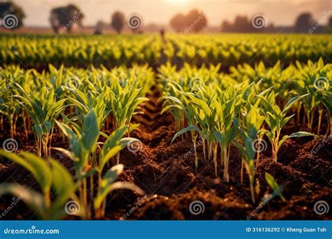 Modern Industrialized Agriculture Using Technology, Agritech Farming of Crops Stock Illustration ...