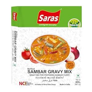 Saras Sambar Gravy 400 gm each(Pack of 2) ready To Cook- Kerala style ...