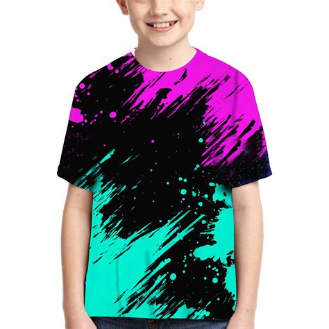Aboser Boys Neon Graphic Tees Size 8-10 Boys Novelty Tie Dye Shirts ...