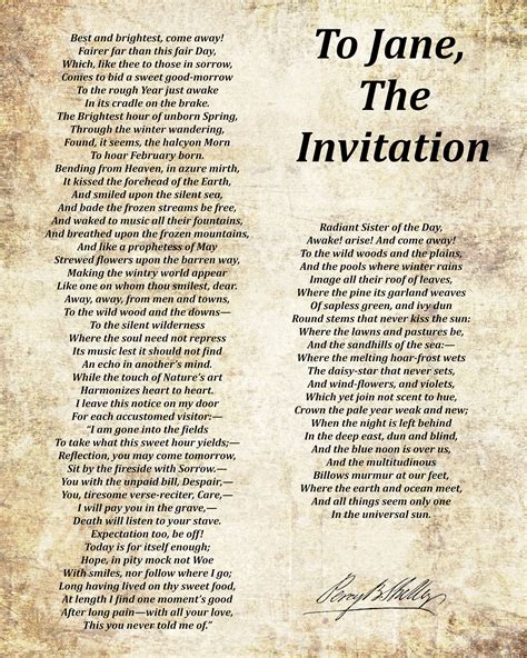 To Jane The Invitation, Poem by Percy Bysshe Shelley, Typography Print ...