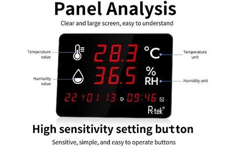 R-TEK Digital Temperature Humidity Meter Hygrometer Thermo Room LCD ...