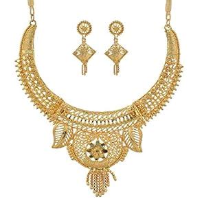 Buy Handicraft Kottage Ethnic One Gram Gold Designer Antique Golden ...