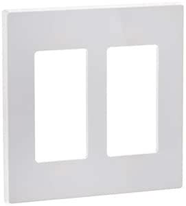 Leviton 80309-SW 2-Gang Decora Plus Wallplate Screwless Snap-On Mount ...