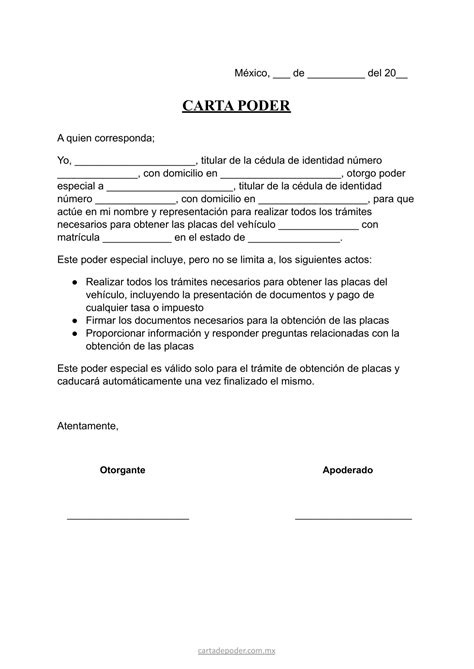 Carta Poder Ejemplos De Adjetivos