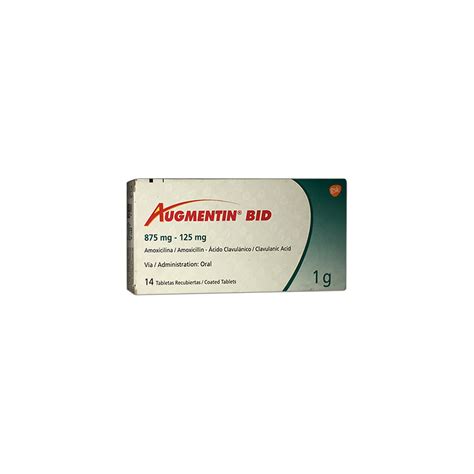 Augmentin Bid 875- 125 mg Amoxicilina/ Ácido Clavulánico 14 Tabletas ...
