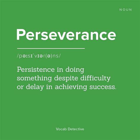 A Sentence With the Word Perseverance