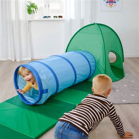 DVÄRGMÅS play tunnel, blue/green - IKEA