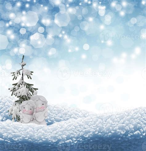 Angel and Christmas tree 10642208 Stock Photo at Vecteezy