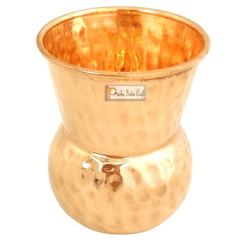 Buy Prisha India Craft Hammered Copper Glass Tumbler, Muglai Matka ...