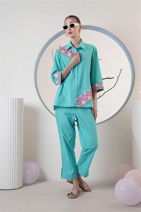 Blue Rivets Coord Set – Surabhi Arya