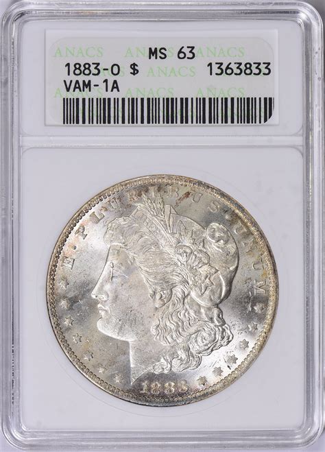1883-O Morgan Silver Dollar VAM-1A ANACS MS-63 OH (Toned) (Item 1670697 ...