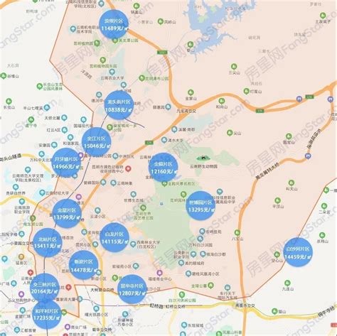 独家：昆明5区、66个商圈最新房价发布，西山区这个片区房价直逼3w元/㎡！