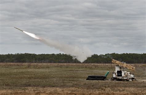 An FIM-92 Stinger missile is fired downrange from the Army's new multi ...