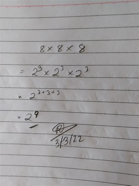 Write exponential form for 8 × 8 × 8 × 8 taking base as 2 - Brainly.in