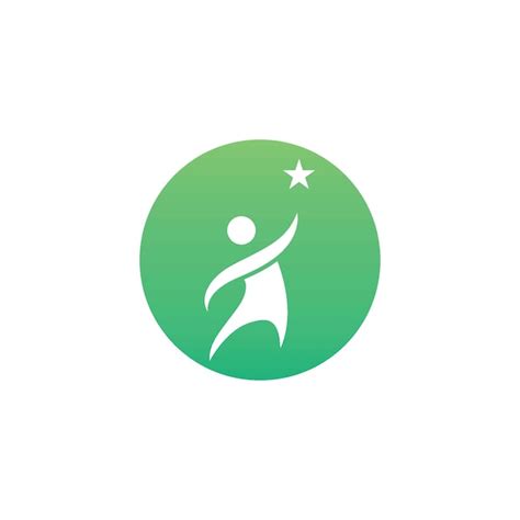 Mensen ster logo en symbool gezondheid leven | Premium Vector