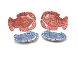 Buy Certified International Sea Catch Canape Plates, Set of 4 Assorted ...