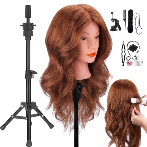 Amazon.com : Mannequin Head with Human Hair, 18 inch Mannequin Head ...