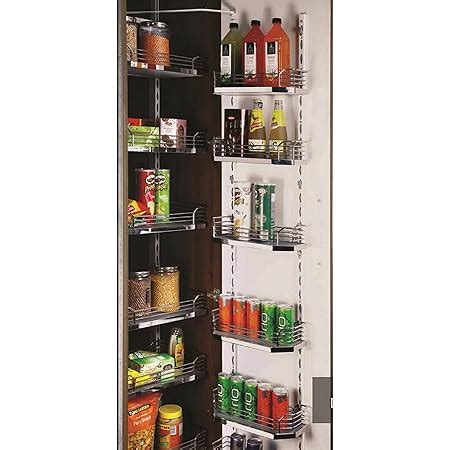 Mobily Alloy Steel Pantry Unit Storage System (Silver, Cabinet Width ...
