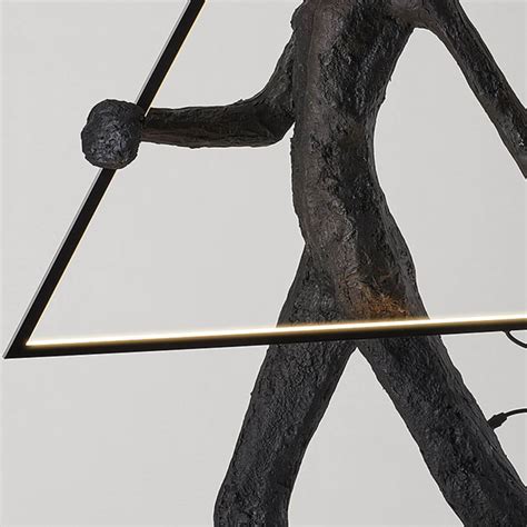 Human Statue Floor Lamp With Triangle (Custom made) - Elegant Interior