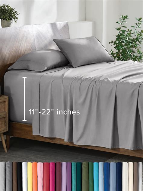 Amazon.com: Bare Home Twin XL Sheet Set - 22" Deep Pockets - College ...