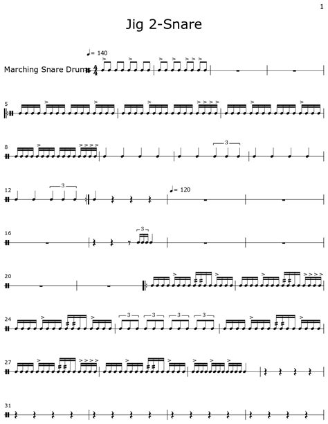 Jig 2 Snare Drum Sheet Music at Leon Hendricks blog