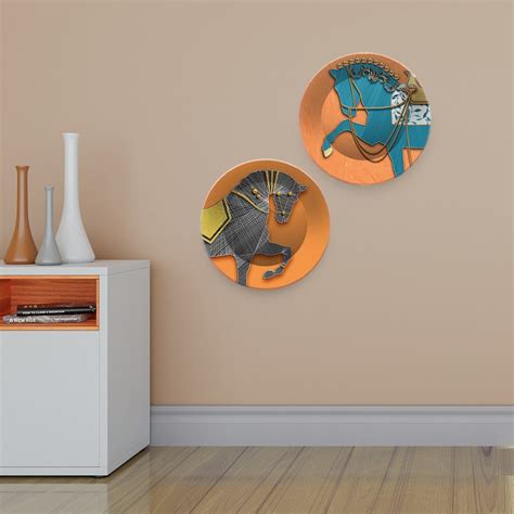 Modern Horse line Art Wall Hanging Plates of Two Pieces – Vibecrafts