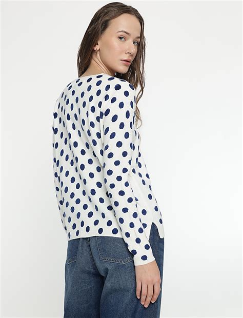Buy Pure Acrylic Polka Dots Jumper at Marks & Spencer