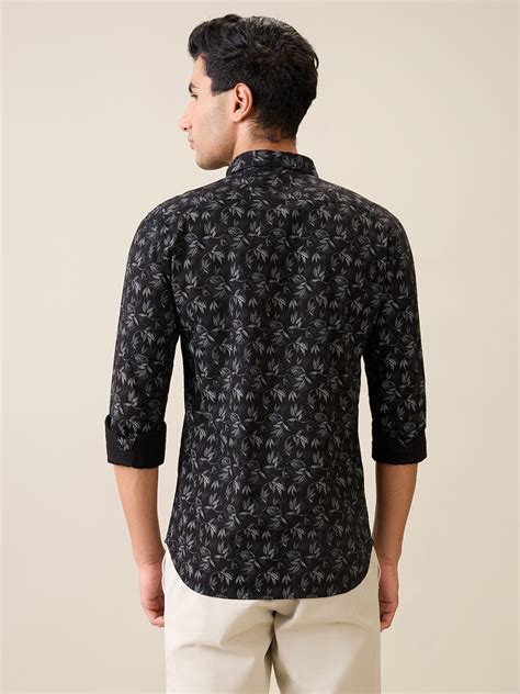 Parx Men Black Printed Slim Fit Cotton Casual Shirt – MyRaymond