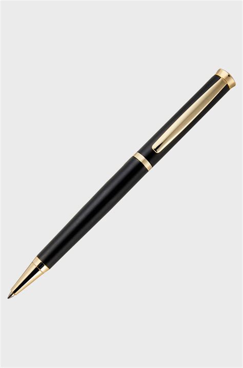 BOSS - Matte-black ballpoint pen with gold-tone accents - Black