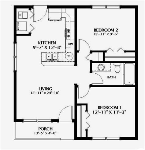 Floor Plan for Two Bedroom Apartment