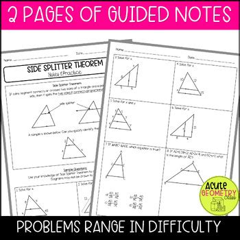 Image result for Side Splitter Theorem Practice Worksheet