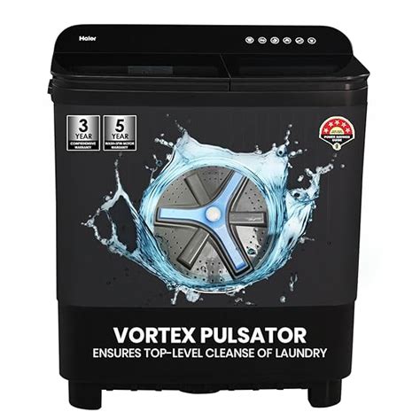 Haier-HTW100-178BKN 10 Kg 5 Star Semi Automatic Top Loading Washing Ma ...