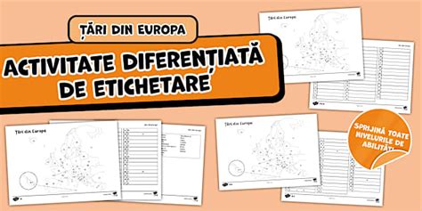 Țări din Europa – Activitate de etichetare pe harta mută