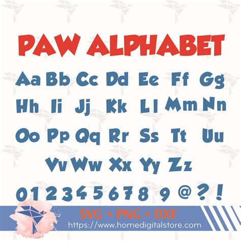 Paw Patrol Font SVG, PNG, DXF