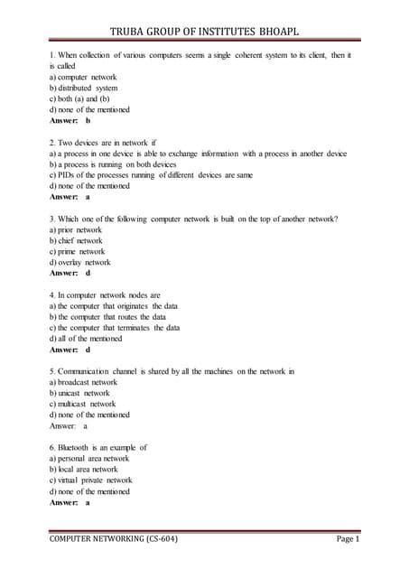 Image result for Computer Network Theory Question