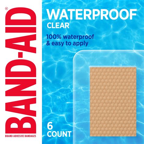 BAND-AID Brand Clear Waterproof Adhesive Bandages, Jumbo, 6 Count ...