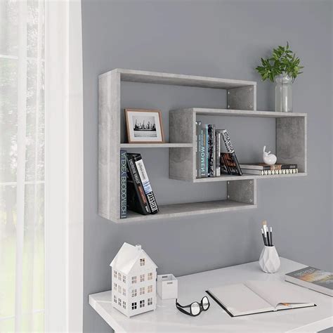 Yeacher Concrete Gray Wall Shelves - 40.9x7.9x23.6 Inch India | Ubuy