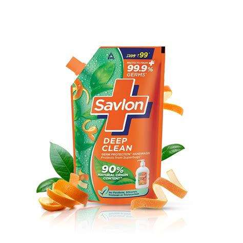 Savlon Deep Clean Germ Protection Liquid Handwash Refill Pouch, 625 ml ...