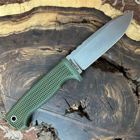 Demko FreeReign Fixed Blade OD Green Handle Stonewashed MagnaCut Blade ...