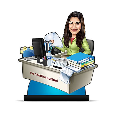 Chartered Accountant Female CA Caricature – Foto Factory Gifts