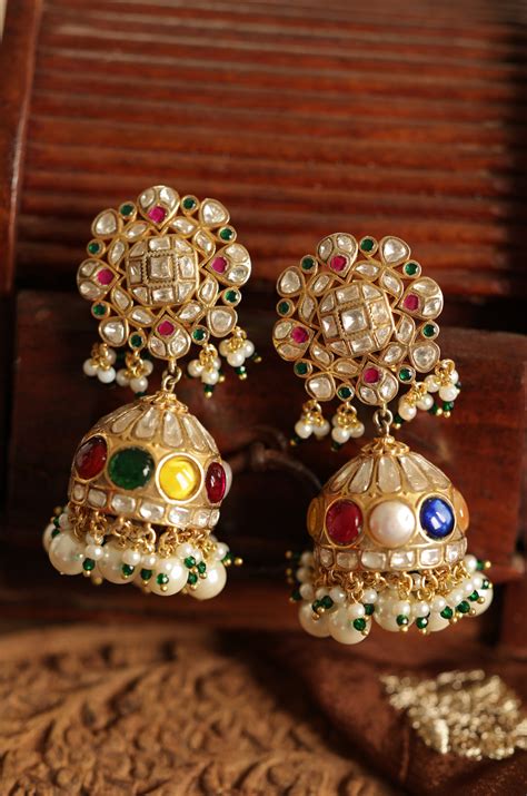Saanvi Polki Silver Jhumka Earrings – Paisley Pop Shop