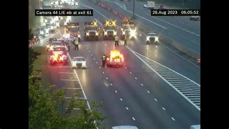 Accident shuts down eastbound lanes at Exit 61 on LIE