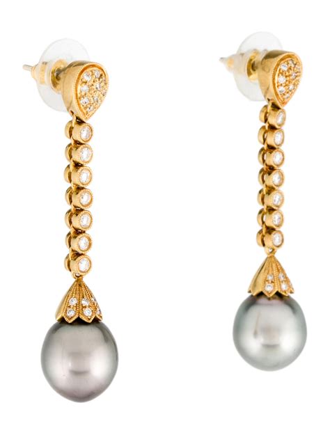 David Yurman 18K Pearl & Diamond Solari Drop Earrings - 18K Yellow Gold ...